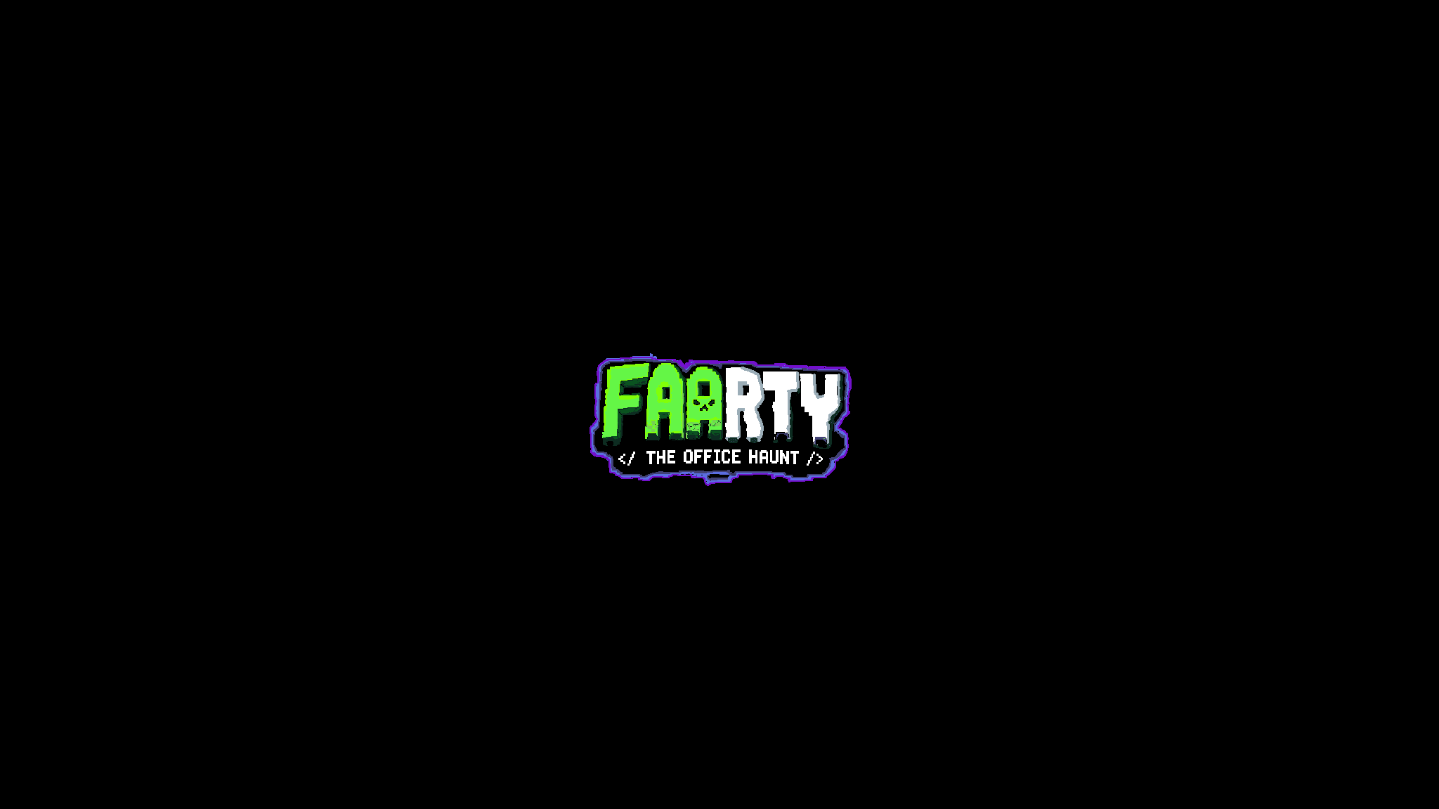FAARTY: The Office Haunt logo glowing in the dark